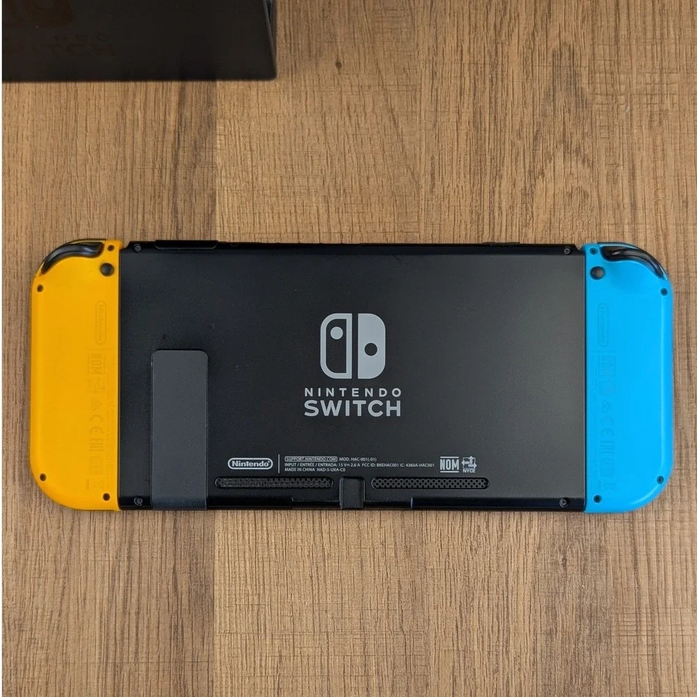 Nintendo Switch HAC-001 Bundle 4 Joy-Cons 128GB SD Card Dock Case Neon Colors